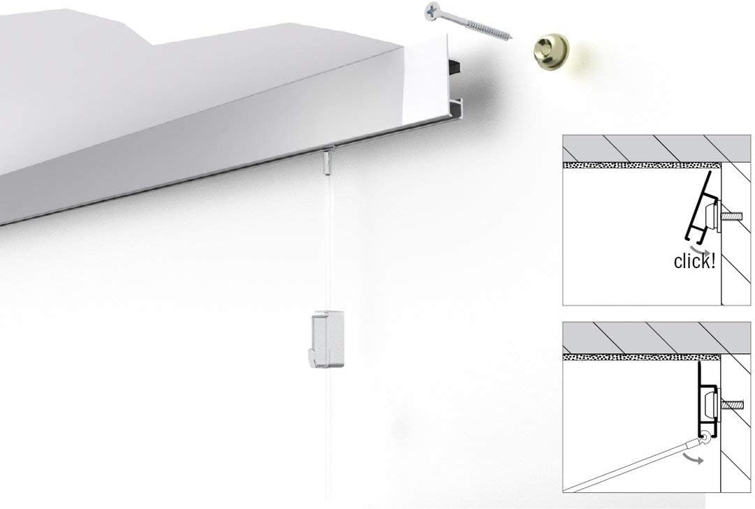 STAS Cliprail Max Picture Hanging System- Complete Kit (White)