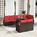vidaXL Garten-Sofa-Set mit Speicher 9 pcs Braun Poly Rattan, Moderne Garten- und Terrassensofas, rechteckig, modular, robust, stylisches Design, Outdoor-Sitze mit Stauraum