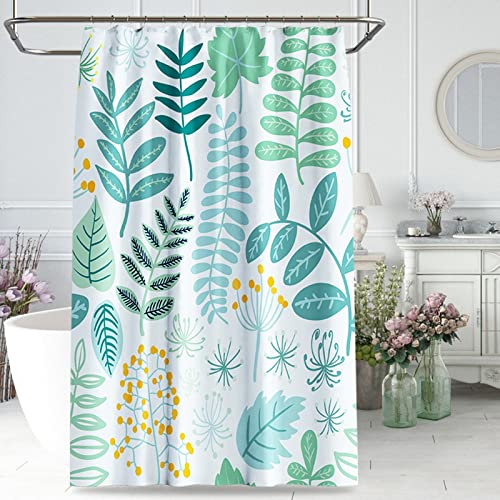 Rideau douche imprimé feuilles KnSam 150x200cm en polyester premium