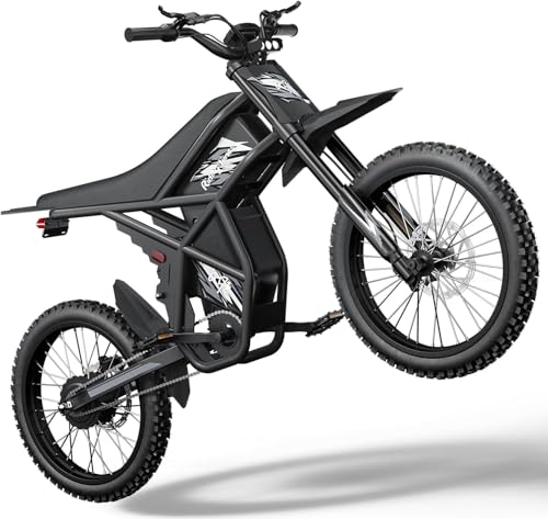 Image of GT73 Electric Dirt Bike for Adults Teens, Upgraded 2400W Ebike with 36.4AH Dual Battery, 25 Inch Motorcycle Tires, Max 37 MPH & 85 Mile Long Range, Dual Hydraulic Brakes & Full Suspension