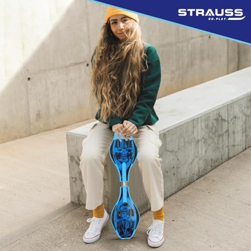 Image of Strauss Bronx SF Waveboard /Caster Board /Balancing Board | Heavy Duty Skateboard with 360-degree Caster Wheels | Lightweight with Illuminating Wheels | Ideal for All Skill Level