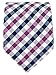 Scott Allan Collection Purple and Navy Blue Necktie - Woven Gingham Plaid Tie - Navy Blue & Purple Wedding Tie for Groom