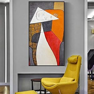 Modern abstract canvas schilderij picasso geometrisch gezicht beroemde muurkunst poster en prints voor woonkamer huis…