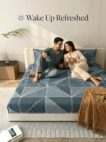 Image of Mafatlal 125 GSM Merino Double Bedsheet with Pillow Covers |90 x 100 Inches | Soft, Breathable & Lightweight | Grey
