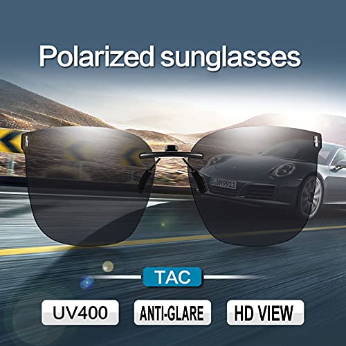 Polarized Clip On Sunglasses Oversized UV protection Compact Fit Non-Flip Sunglasses Over Prescription Glasses2