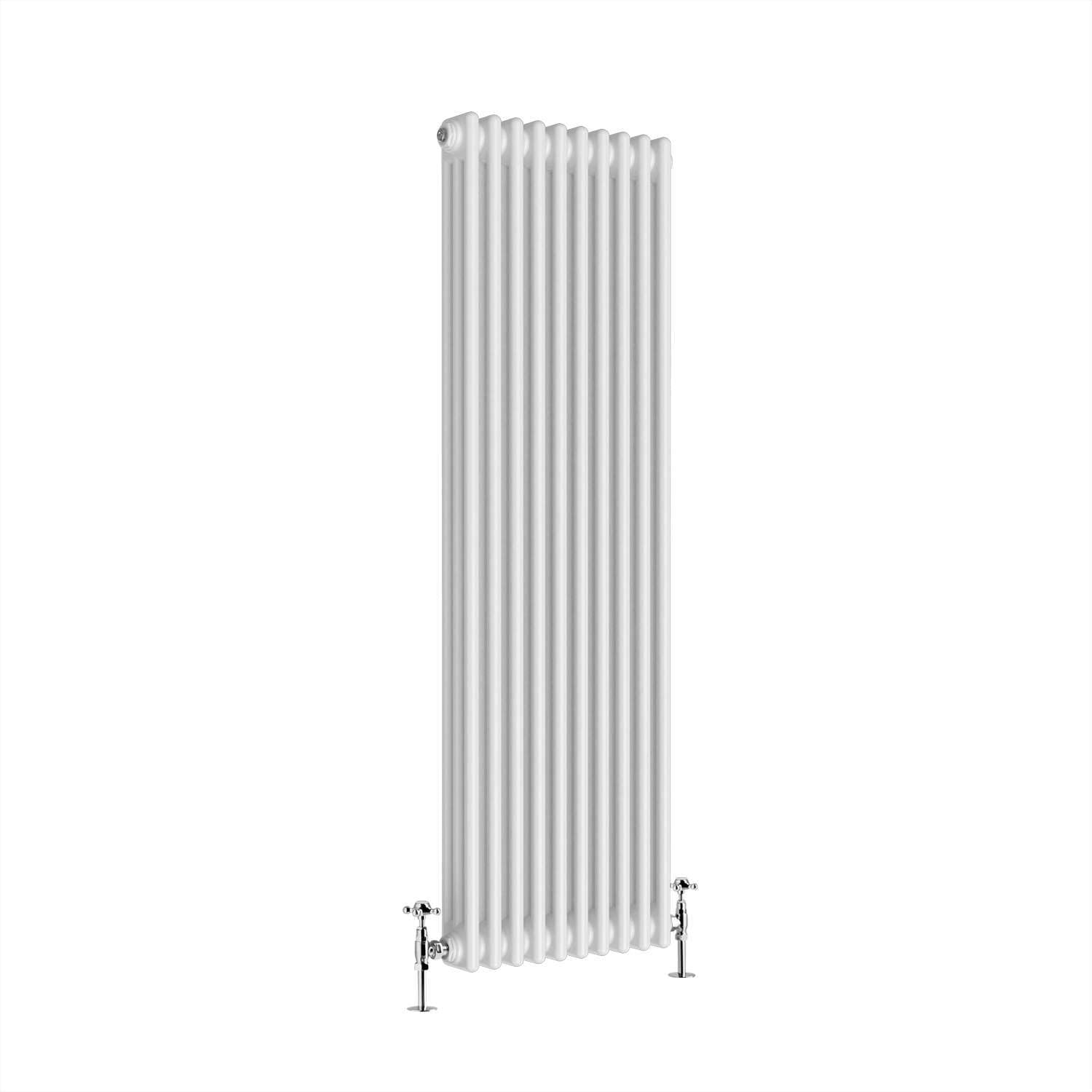 G-Rad White Triple Column Vertical Cast Iron Radiator - (H) 1500 x (W) 465mm - Modern Contemporary High-Output Heavy Duty Radiator - Wall Mounted Central Heating for Home Décor Living Dining Bedroom