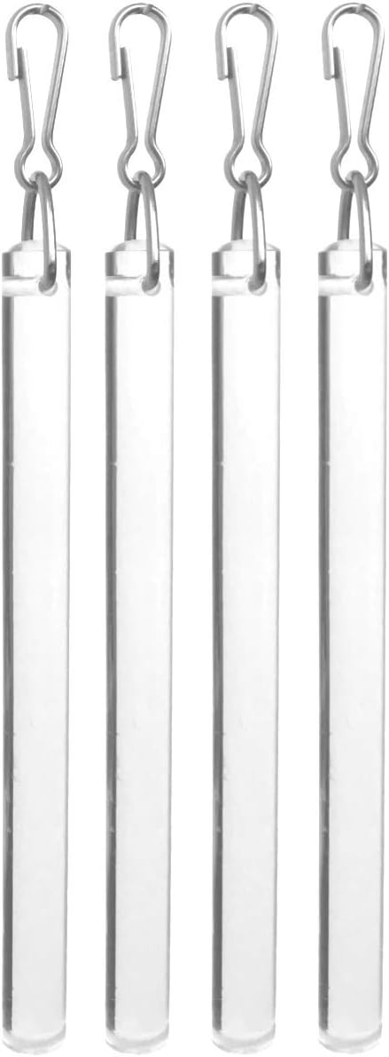 30 inch (2.5 feet) 4 Pack Clear Acrylic Curtain or Blind Wand Rod 1/2-inch-Thick with Snap Hooks