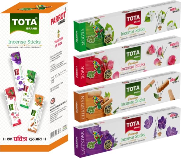 Tota Premium Incense Sticks For Pooja 12 pcs per box. Pack of 4