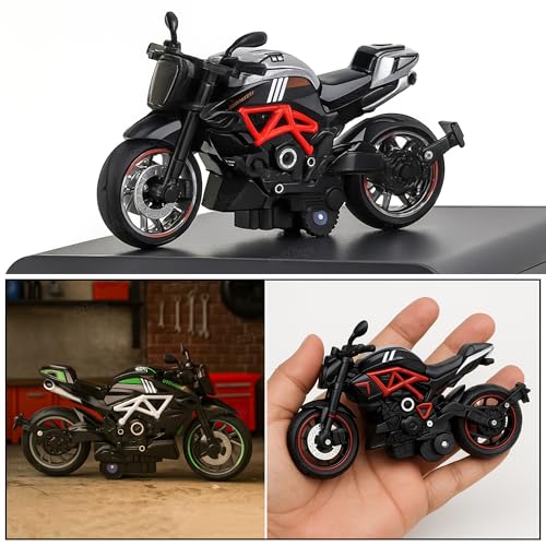 Image of Zest 4 Toyz Bike Toy for Kids Toy Motorcycle Bike 1:14 Miniature Collectible Pull Back Action Realistic Design Bikes for Adults and Kids 6-12 Years - (Random Design) Pack of 1