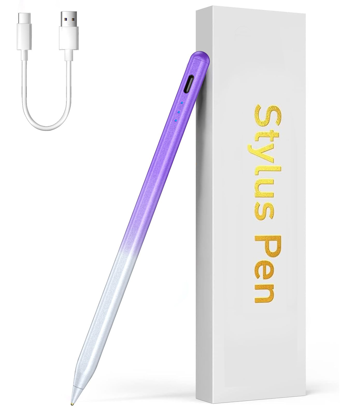 Active Stylus Pen for Touchscreen Android iPhone Tablet Phone，Touch Screen Pen for iPhone/iPad/Pencil/Samsung/iOS/Lenovo/Huawei/Vivo - Purple