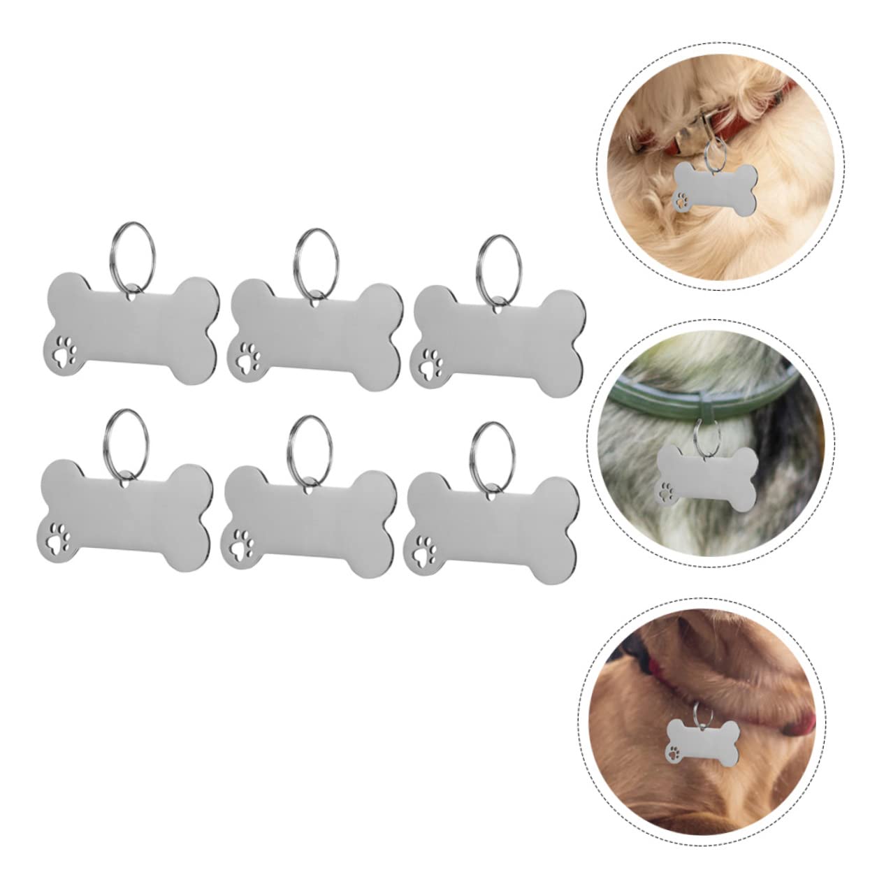 Kisangel 30pièces Médailles Identification pour Chiens Pendentifs Gravés Inoxydable pour Collier De Chiot Et Id Animaux