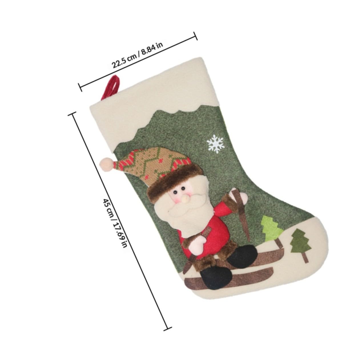 Medias Navideñas Decorativas de Santa Claus para Árbol de Navidad, 3 Piezas, Tela No Tejida y Felpa, Ideales para Llenar Chocolates y Regalos en Fiestas Varios Estilos