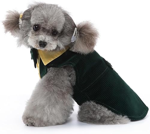 Miniatura 5 de DOTEYAYP Esmoquin de terciopelo para cachorro con corbata de moño desmontable, para baile de graduación, boda, disfraz formal de príncipe para perro