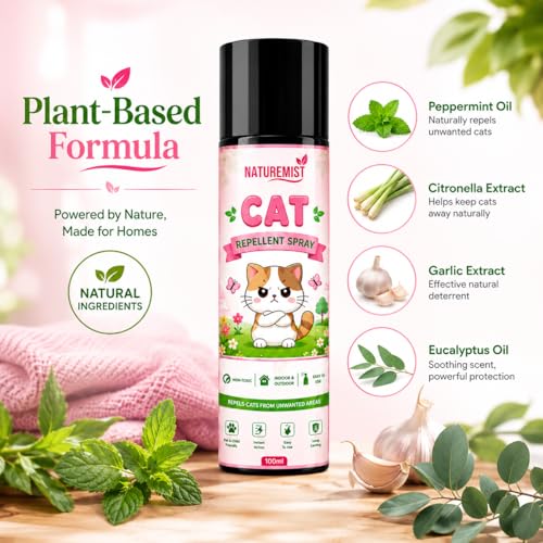 Image of Cat Repellent Spray, Cat Pee & Poop Deterrent for Outdoor Use | Protect Home Gates, Yards, Boundaries & Vehicles from Cat Urine, Feces & Scratches 100ml X 2