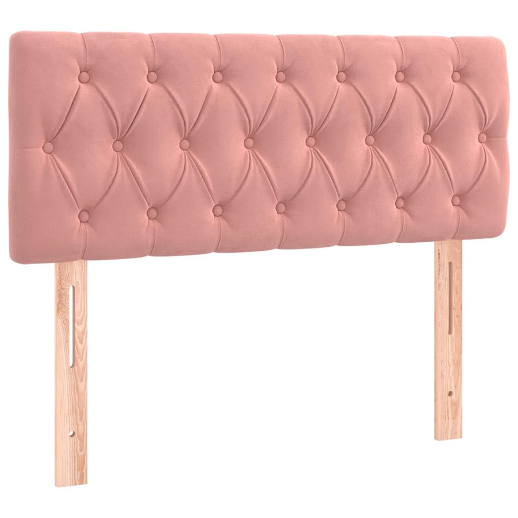 vidaXL Tête de Lit à LED Meuble de Chambre à Coucher Accessoire de Lit Simple Tête de Cadre de Lit Intérieur Rose 90x7x78/88 cm Velours