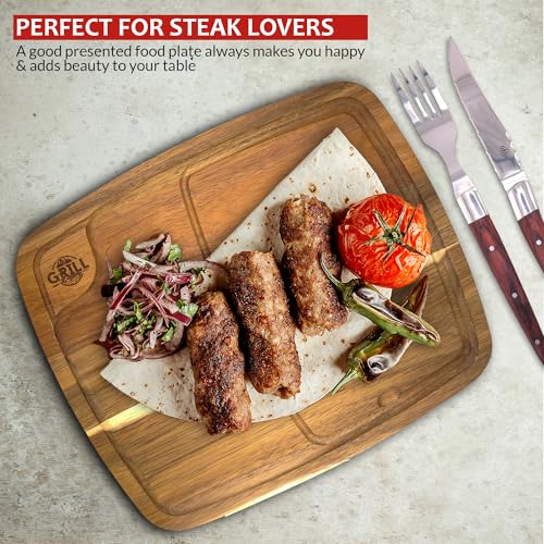 Set de 2 Tablas Rectangulares para Steak en Madera de Acacia miniatura 7