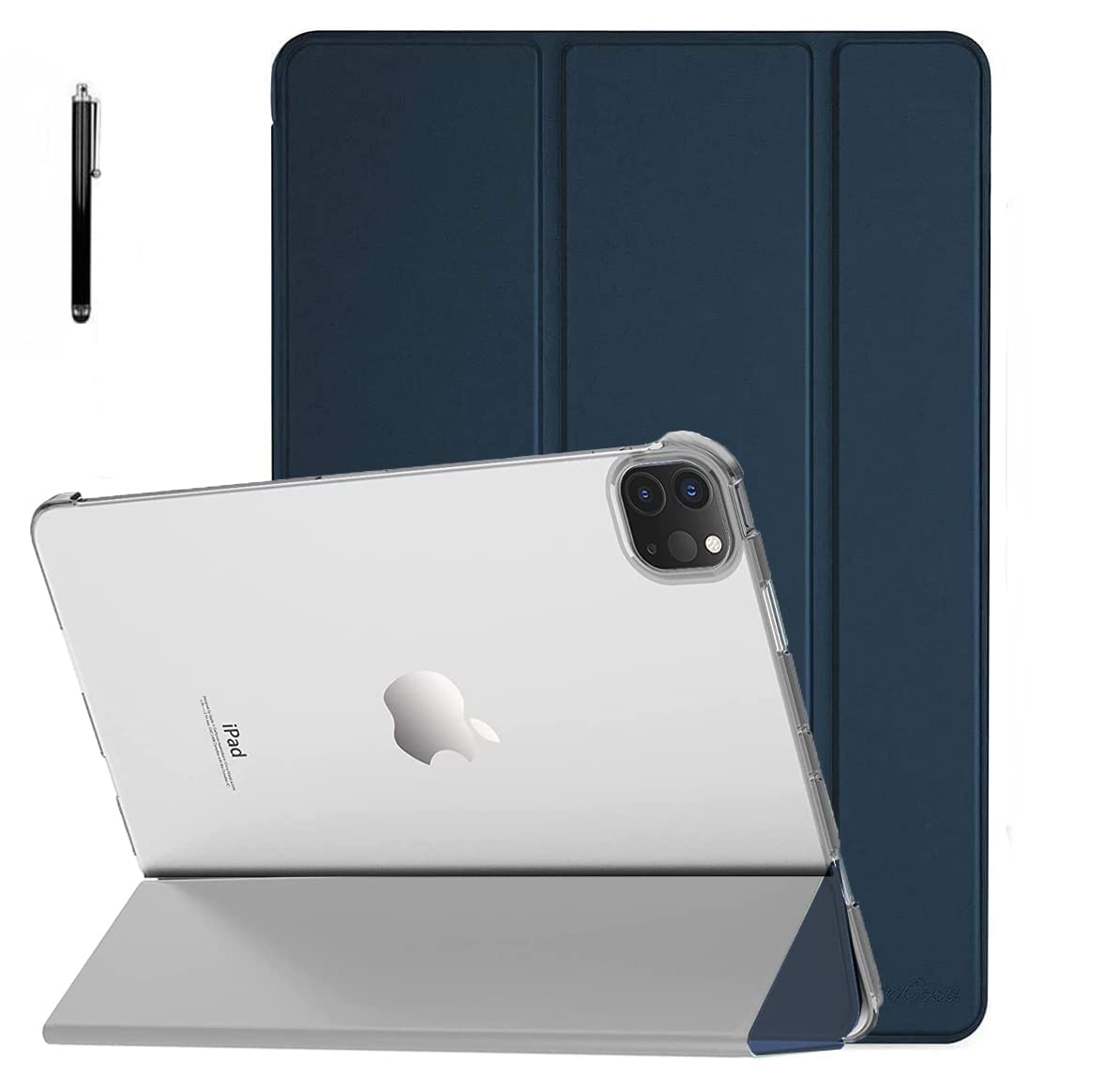 ProElite Smart Case Cover for Apple iPad Pro 11 inch 2022/2021 4th/3rd Generation [Auto Sleep/Wake ], Translucent & Hard Back, with Stylus, Dark Blue (B0BN39PW2C) Amazon Price History, Amazon Price Tracker