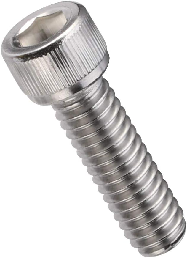 M8-1.25 x 50mm Socket Head Cap Screws, Allen Socket Drive, Stainless Steel 304, Full Thread, Bright Finish, 5 PCS