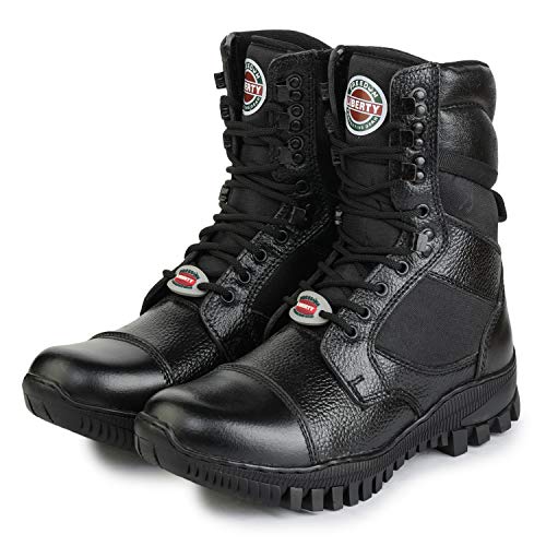 Image of Liberty Freedom SOLDIER-01 Leather Military Army Long Boot Shoes for Men (6, Black)