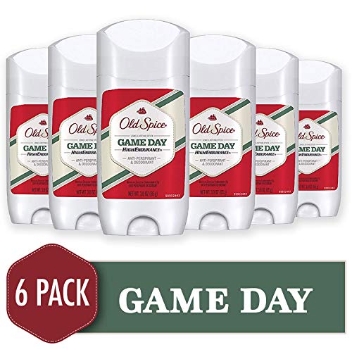 Old Spice Antiperspirant and Deodorant for Men, High Endurance, Game Day Long Lasting Stick, 3 Oz (Pack of 6)