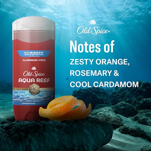 Image of Old Spice Aluminum Free Deodorant for Men, 24 /7 Odor Protection, 24 /7 Freshness & Lasting Scent, Aqua Reef with Cypress Scent, 3.8 oz (Pack of 3)