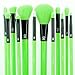 MODA Neon Green Makeup Brush Set – 12pc Face & Eye Brush Kit with Soft Vegan Filaments – Blending, Contouring, Highlighting – Cruelty-Free, Bold Neon Design