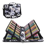 YOUSHARES 160 Slots Colored Pencil Case - Colorful Oxford Fabric Large Capacity Pen/Pencil Organizer