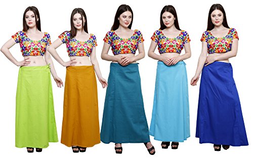 Image of Pistaa's combo of Women's Cotton Best Plain Solid Indian Readymade Inskirt Saree petticoats