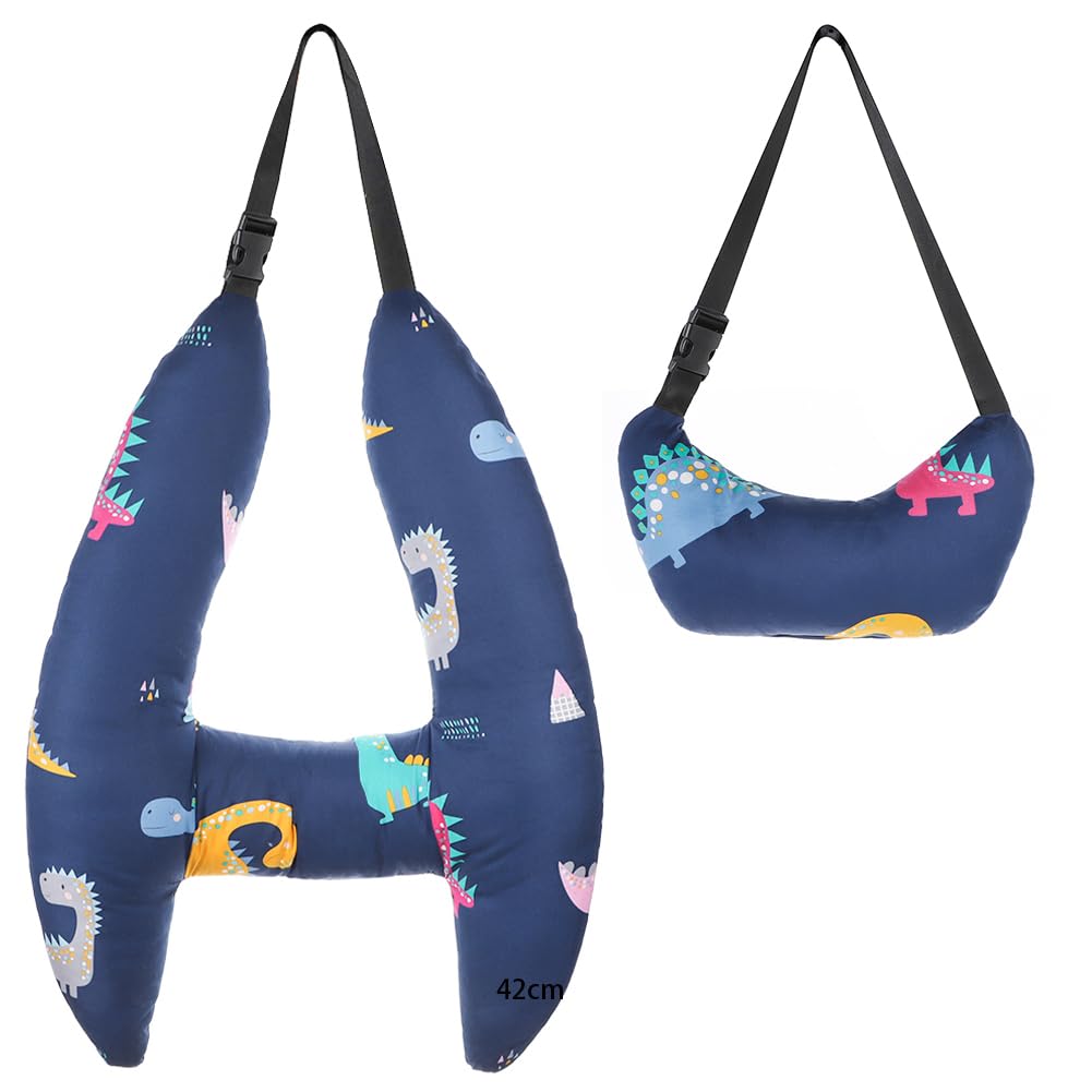 IBLUELOVER Oreiller de Voyage Enfant Siège Auto Coussin de Voiture pour Enfant Dormir Voyage Automobile Coussin Ultra-Doux Oreiller de Cou Support de Tête Protège Ceinture de Sécurité