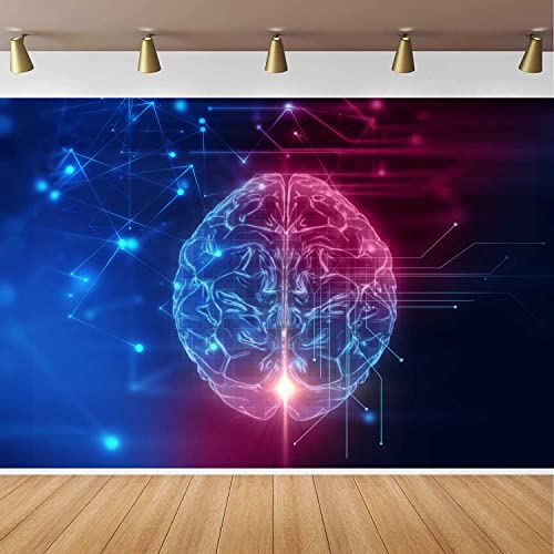 MEETSIOY Sci-fi Brain Backdrop for Sci-fi Fan Party Decorations Brain-Computer Interface Theme Photography Background Artificial Intelligence Theme Party Decoration Props 7x5ft RBJGJMT191