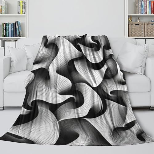 Couverture à rayures 100x130 cm douce et moelleuse pour lit et canapé - 5