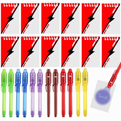 Duoduobear Party Bag Fllers Childrens Birthday Party Favours Party Birthday Decoration 12 UV Pens 12 Notebooks Small Gifts for Boys and Girls Party Give Aways