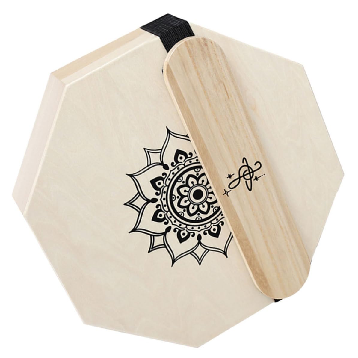Cajon Portatile Ottagonale in Legno, Design Artistico per Adulti | Tre in Risonanza Potenziata, Beige, per Prove Indoor e Live, Adatto a Principianti