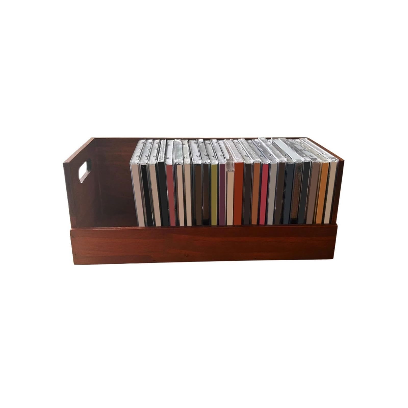 Xumh2024-3 cd storage Retro Wooden Record Storage Holder Home Table CD Album Box