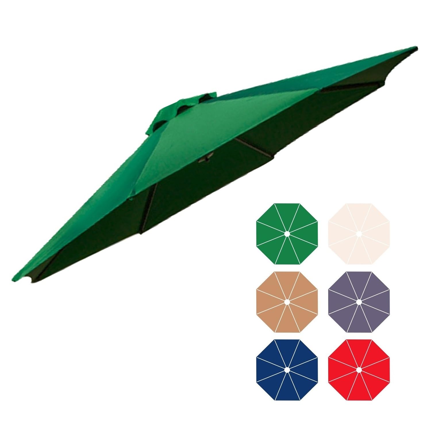 Umbrella Canopy Replacement 3 Meters 6 Arms Parasol Replacement Lightweight Sturdy Easy to Put Up for Banana Garden Patio Umbrella Beach Pool Offset Cantilever Parasol (Only Canopy)(Color:Green,Size:2