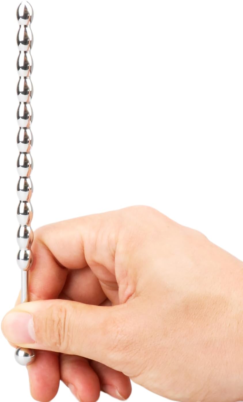 Penis Plug 6.2 Inch 11 Beads Design Adult Men Urethral Masturbation Glans Stimulation Pleasures Sex Toy (0.31 inch)
