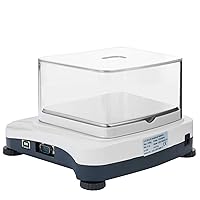 Vista 2 de U.S. Solid Precision Lab Scale 600g x 0.01g- High Precision Analytical Balance w/USB and RS232 Interface, Detachable Draft Shield, 1 x 500g