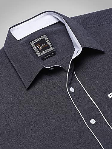 Image of SHIRT THEORY Check Cotton Full Sleeves Casual Shirt for Men II Solid Premium Cotton Shirt II Stylish Shirt for Men II Men Casual Shirt II