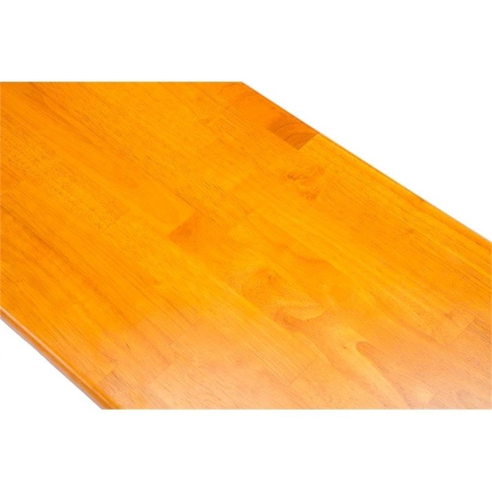 BOWERY HILL 44" Solid Rubberwood Dining Bench, Oak Finish, 18" Seat Height, Farmhouse Shaker Style, Durable Eco-Friendly Design, Entryway, Mudroom or Dining Room Seating