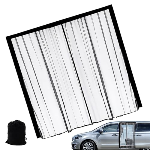 Moustiquaire Pour Porte De Camping-Car, Filet 150x110 Cm À Aimants, Toile Anti-Insectes Pour Portière De Véhicule, Pour Intimité Totale Fourgon SUV Camion Caravane