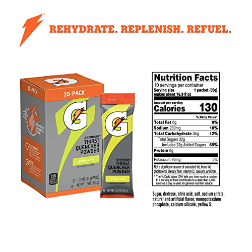 Gatorade Thirst Quencher Powder, Lemon Lime, 12 Oz, 10 Count (Pack Of 8) #TOP1