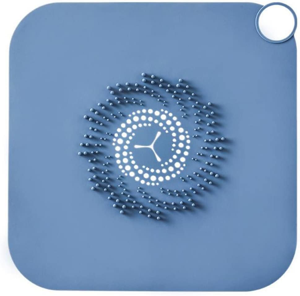 Silicone Hair Catcher Drain Cover Reusable Bathroom Shower Drain Filter Screen Blue &1