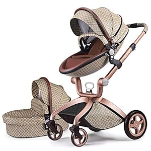 Hot Mom Klassieke 2-in-1 kinderwagen – combikinderwagen reuzenset complete set, aluminium frame/volledige rubberen…