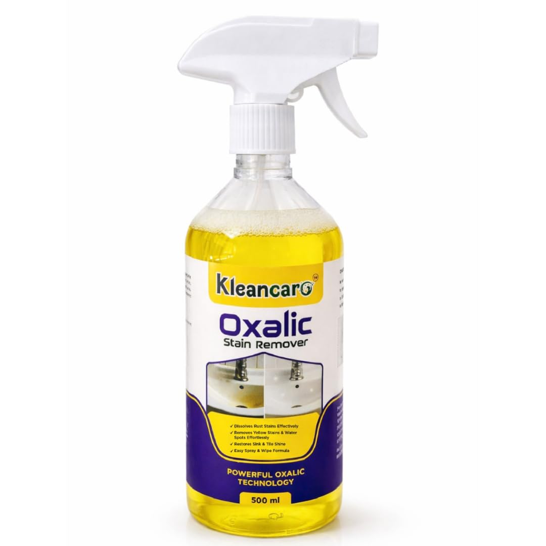 Oxalic Stain Remover Spray 500ml (Trial Pack) | Removes Rust, Hard Water & Yellow Stains | Limescale Cleaner for Bathroom, Tiles, Sink, Tap & Kitchen | Heavy Duty Multipurpose Cleaner-image-14