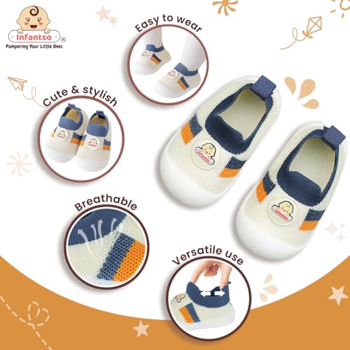 Image of Infantso Nano Stripe Anti-Skid Cotton Baby Socks Shoes