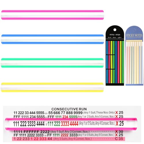 OUTXE Mahjong Line Reader Magnifier with 480 Reusable Strips, NMJL Card Aid