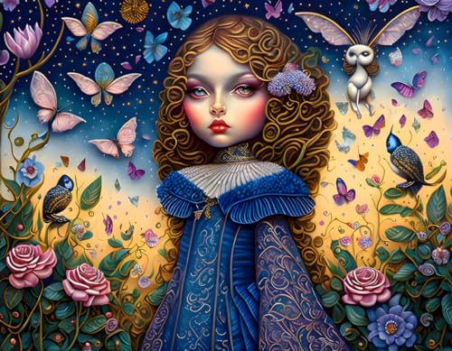 Toile SERENDIPITP fleurs et femmes fantastiques pour une atmosphère sereine