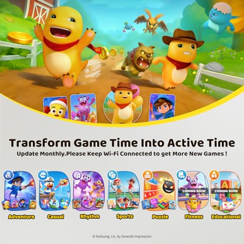 Image of KINHANK MotionX Game Console for Kids & Family,Interactive AI Video System with 40 Games,Multi-Player Active Play Connects to TV Plug&Play for Adults & Children,No Controllers Needed