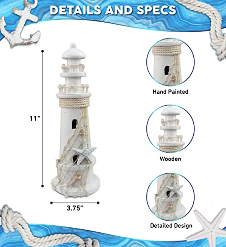 Puzzled-White-Wooden-Lighthouse-Nautical-Decor Puzzled White Wooden Lighthouse Nautical Decor