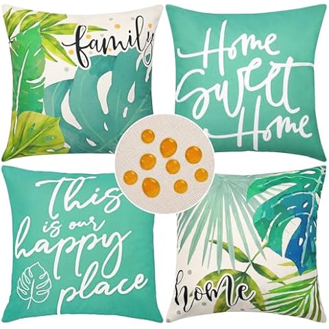 ASTNIC Waterproof Tropical Cushion Covers Set Cover